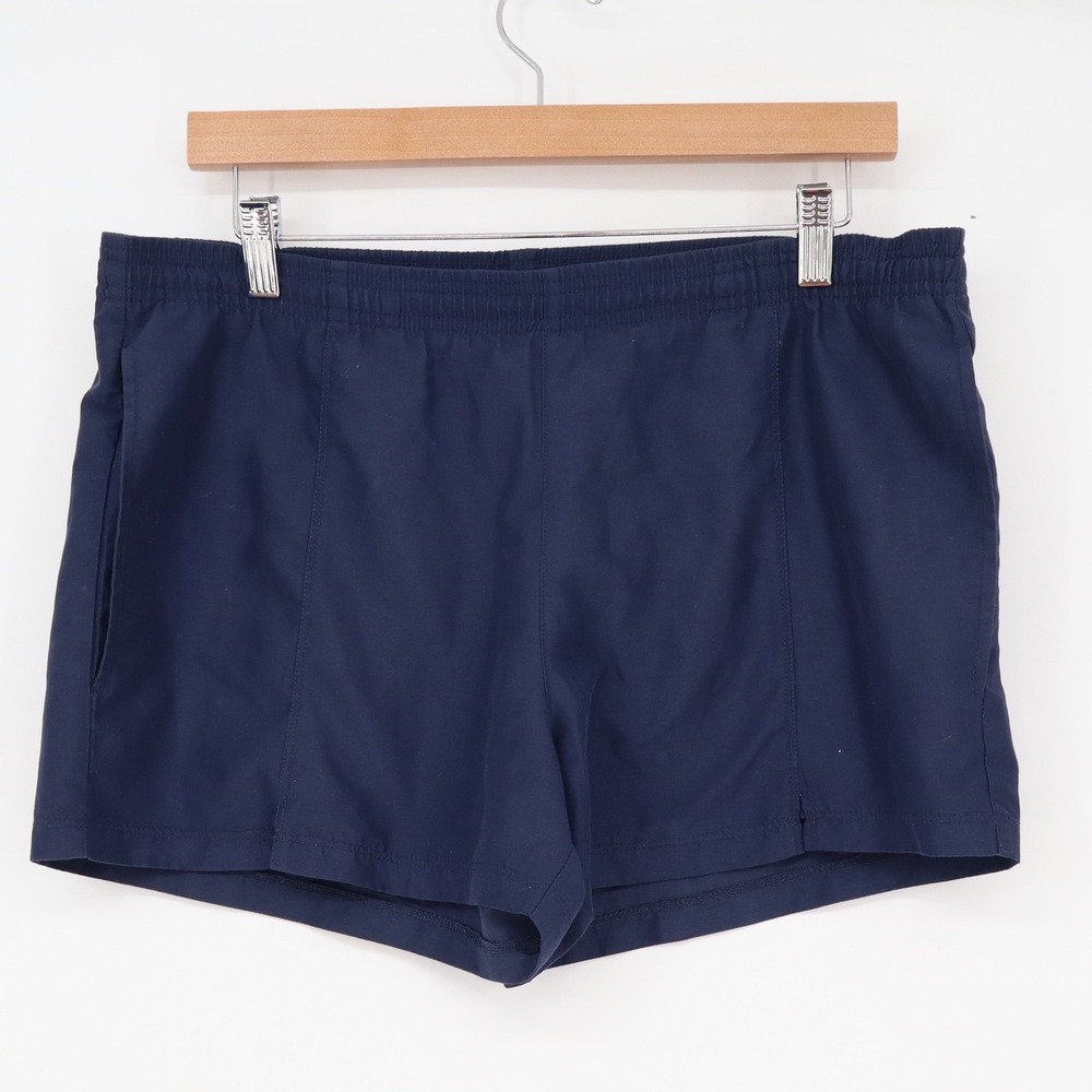 Aspire Mens Navy Blue Athletic Shorts Elastic Waist Polyester Size Small